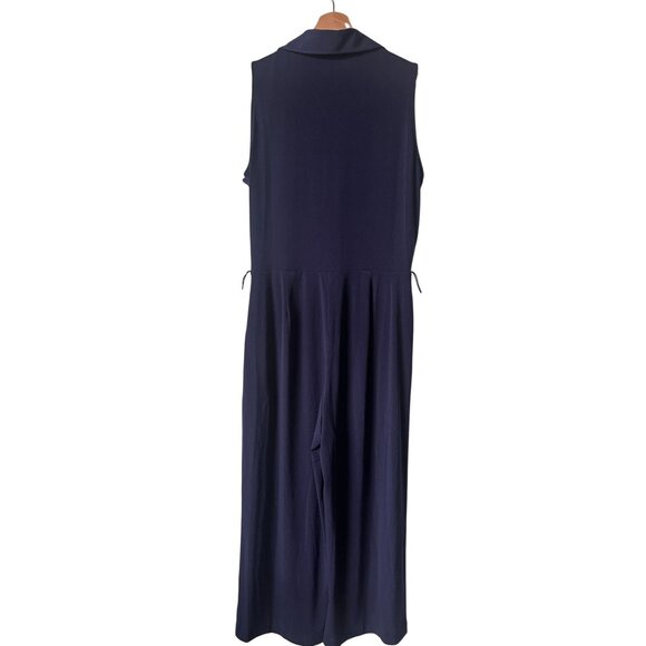 MICHAEL Michael Kors Navy Blue Jumpsuit Cropped Jumper Size S - Picture 6 of 8